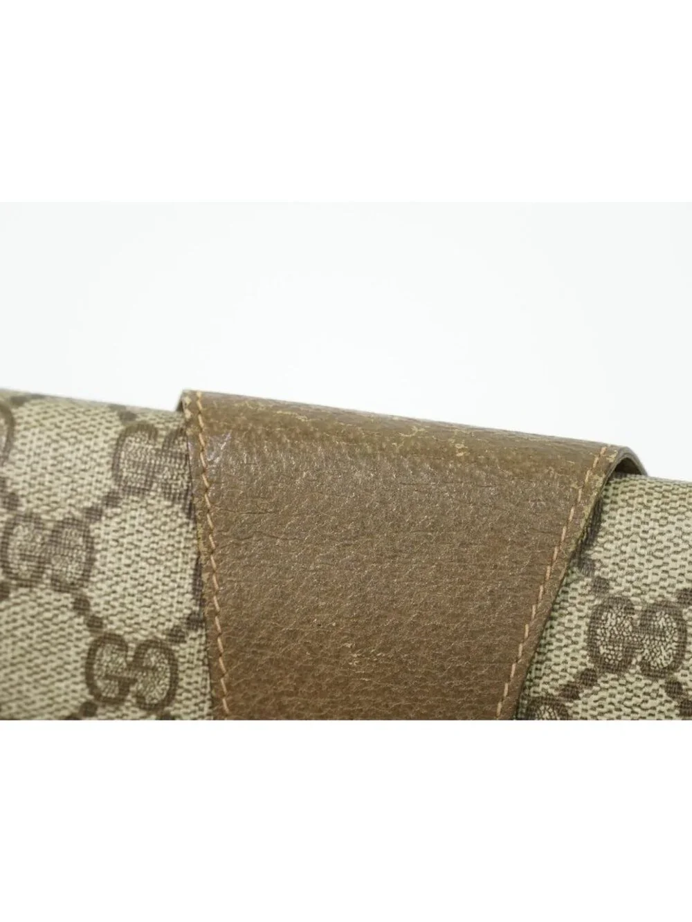 Gucci Vintage Sherry Line GG Supreme Clutch Beige